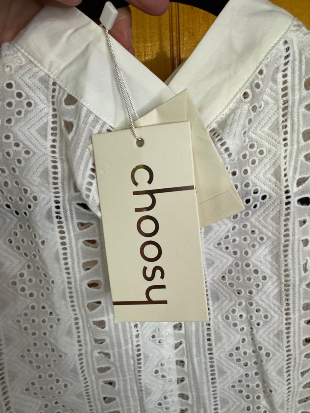White Eyelet Lace Puff Sleeve Blouse - Picture 12 of 12
